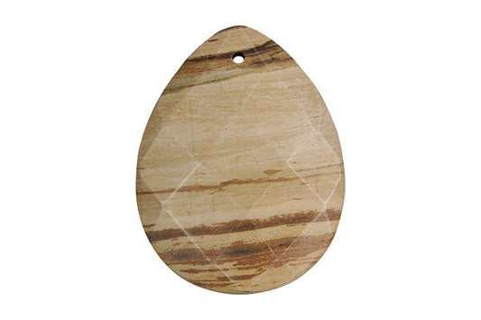 Silvermist Faceted Flat Briolette - 35x45mm - Piece - unbranded Silvermist pendant for jewelry making