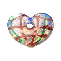 Lampwork Art Glass Heart Donut Pendants - 7 Styles