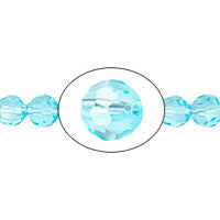 Chinese Crystal Beads - (Blue Zircon Faceted Round - 4mm - 12-15-inch - unbranded beads for jewelry making