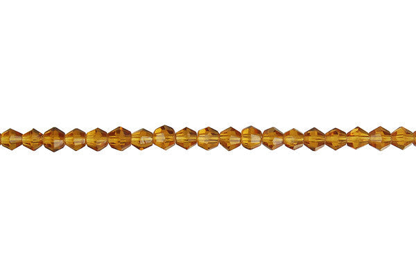 Chinese Crystal Beads - (Amber Bicone - 4x4mm - 12-15-inch - unbranded beads for jewelry making