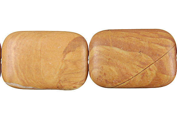 Wood Jasper Beads - Rectangle - 20x30mm - 16-inch - unbranded beads for jewelry making