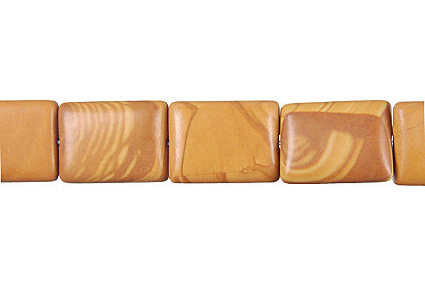 Wood Jasper Beads - Rectangle - 12x16mm - 16-inch - unbranded beads for jewelry making