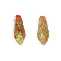 Unakite Beads - Point - 8x30mm - 16-inch - unbranded beads for jewelry making