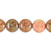 Unakite Beads - Button - 12x12mm - 16-inch - unbranded beads for jewelry making