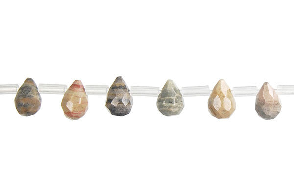 Silvermist Beads - Faceted Briolette - 5x8mm - 16-inch - unbranded beads for jewelry making