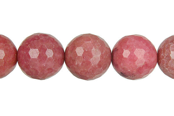 Rhodonite Beads - Faceted Round - 12mm - 16-inch - unbranded beads for jewelry making