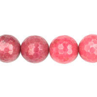 Rhodonite Beads - Faceted Round - 14mm - 16-inch - unbranded beads for jewelry making