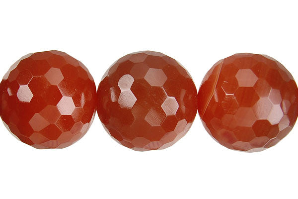Red Agate Beads - Faceted Round - 20mm - 16-inch - unbranded beads for jewelry making