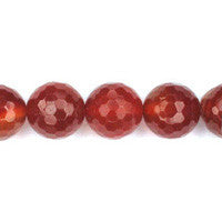 Red Agate Beads - Faceted Round - 14mm - 16-inch - unbranded beads for jewelry making