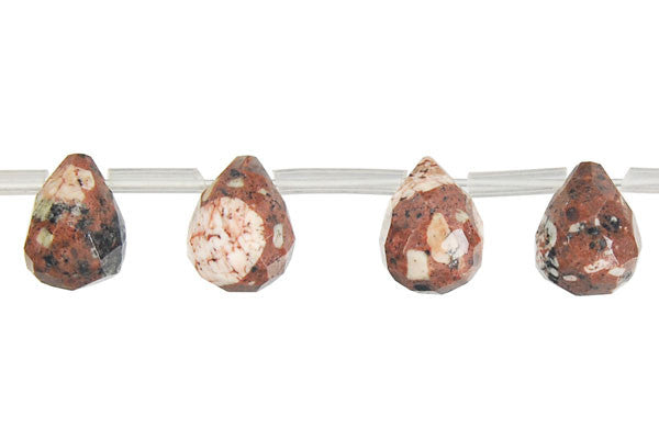 Mica Quartz Beads - Faceted Briolette - 8x10mm - 16-inch - unbranded beads for jewelry making