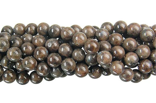 Gray Larvikite Beads - Round - 8mm - 16-inch - unbranded beads for jewelry making