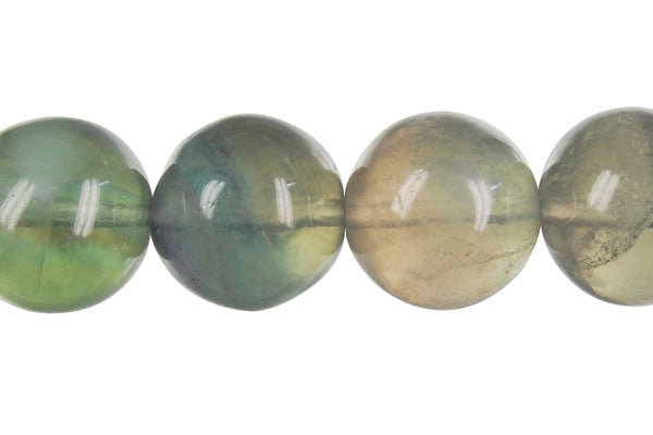 Fluorite Beads - A) Round - 15mm - 16-inch - unbranded beads for jewelry making