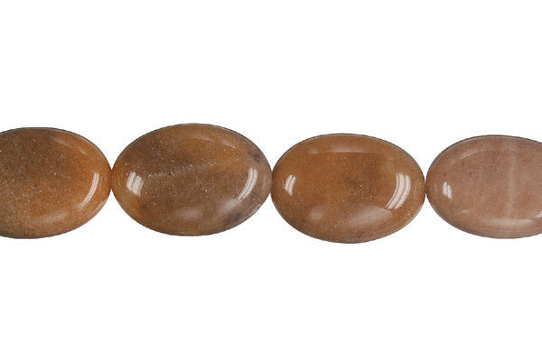 Chocolate Aventurine Beads - Flat Oval - 13x18mm - 16-inch - unbranded beads for jewelry making