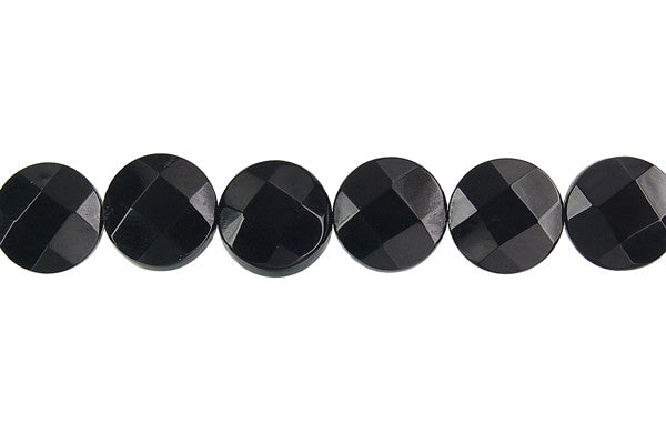 Black Onyx Beads - AAA) Faceted Coin - 10x10mm - 16-inch - unbranded beads for jewelry making