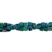Azurite & Malachite Beads - Azurite-Malachite Cube - 4x4mm - 16-inch - unbranded beads for jewelry making