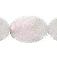 Pink Opal Beads - Flat Rice - 24x34mm - 16-inch - unbranded beads for jewelry making