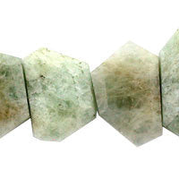 Aquamarine Beads - Faceted Slab (Side Drilled) - 25-35mm - 16-inch - unbranded beads for jewelry making