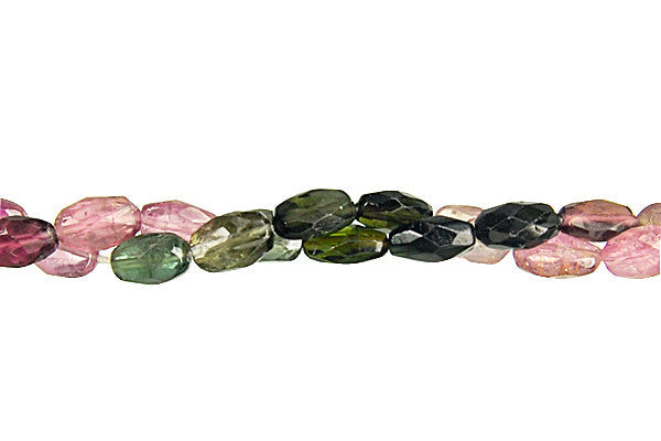 Tourmaline Beads - Faceted Flat Oval - 5x8mm - 16-inch - unbranded beads for jewelry making