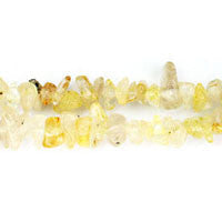 Rutilated Quartz Beads - Yellow Rutilated Quartz Chips - 5x7mm - 36-inch - unbranded beads for jewelry making