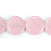 Rose Quartz Beads - Coin - 20x20mm - 16-inch - unbranded beads for jewelry making
