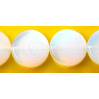 Opalite Beads - Quartz Coin - 20x20mm - 16-inch - unbranded beads for jewelry making