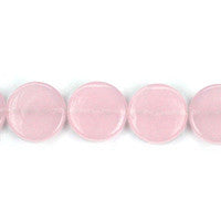 Rose Quartz Beads - Coin - 14x14mm - 16-inch - unbranded beads for jewelry making