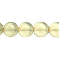Citrine Quartz Glass Beads - Coin - 14x14mm - 16-inch - unbranded beads for jewelry making