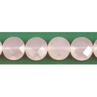 Rose Quartz Beads - Faceted Coin - 12x12mm - 16-inch - unbranded beads for jewelry making