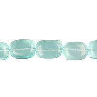 Aqua Quartz Glass Beads - Smooth Nugget - 13x18mm - 16-inch - unbranded beads for jewelry making