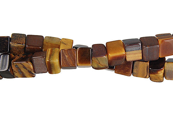 Tiger's Eye Beads - Cube - 6x6mm - 16-inch - unbranded beads for jewelry making