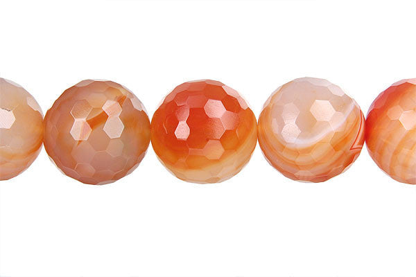 Red Agate Beads - Faceted Round - 18mm - 16-inch - unbranded beads for jewelry making