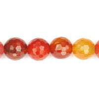 Red Agate Beads - Faceted Round - 12mm - 16-inch - unbranded beads for jewelry making