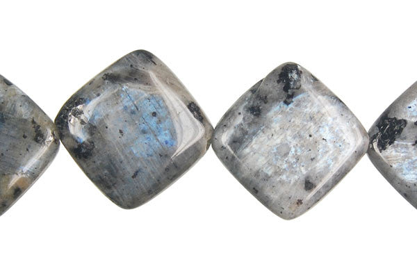 Larvikite Beads - Diamond Square - 16x16mm - 16-inch - unbranded beads for jewelry making