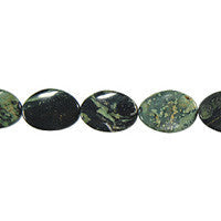 Fireworks Jasper Beads - Twisted Flat Oval - 15x20mm - 16-inch - unbranded beads for jewelry making