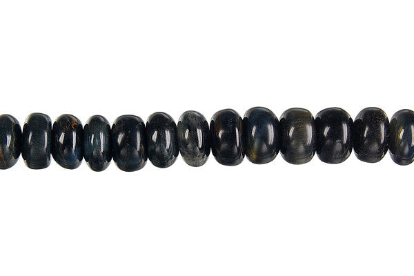 Blue Tiger's Eye Beads - Blue Tiger Eye Rondelle - 5x8mm - 16-inch - unbranded beads for jewelry making