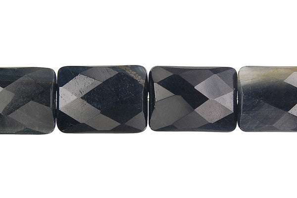 Blue Tiger's Eye Beads - Blue Tiger Eye Faceted Rectangle - 13x18mm - 16-inch - unbranded beads for jewelry making