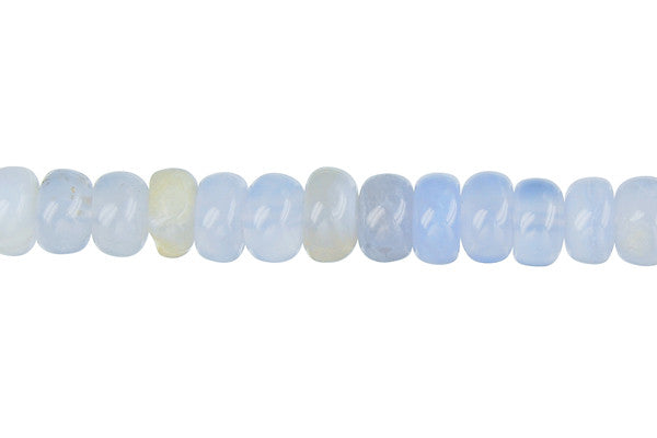 Blue Chalcedony Beads - Rondelle Beads - 5x8mm - 16-inch - unbranded beads for jewelry making