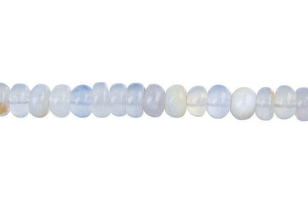 Blue Chalcedony Beads - Rondelle - 4x6mm - 16-inch - unbranded beads for jewelry making