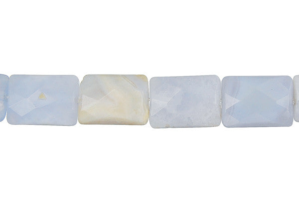 Blue Chalcedony Beads - Faceted Rectangle - 10x14mm - 16-inch - unbranded beads for jewelry making