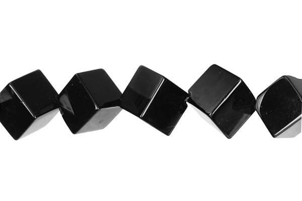 Black Onyx Beads - AAA) Cube (Corner Drilled) - 8x8mm - 16-inch - unbranded beads for jewelry making