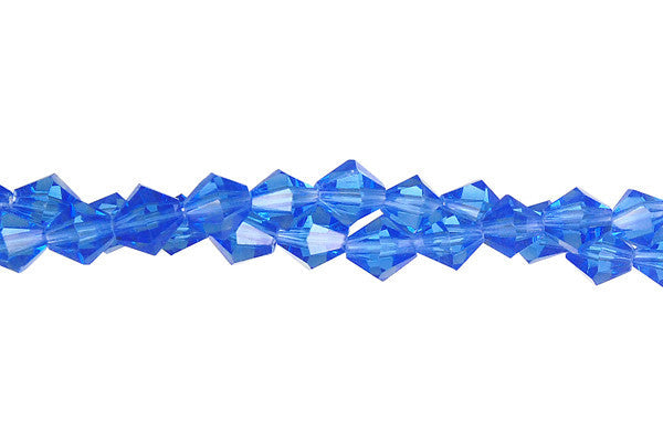 Chinese Crystal Beads - (Aqua Bicone - 6x6mm - 12-15-inch - unbranded beads for jewelry making
