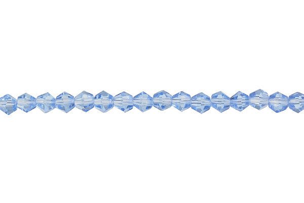 Chinese Crystal Beads - (Aqua Bicone - 4x4mm - 12-15-inch - unbranded beads for jewelry making