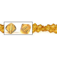 Chinese Crystal Beads - (Topaz Bicone - 6x6mm - 12-15-inch - unbranded beads for jewelry making