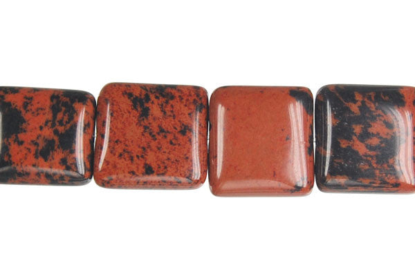 Mahogany Obsidian Beads - Square - 14x14mm - 16-inch - unbranded beads for jewelry making