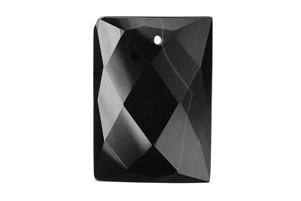 Black Onyx (AAA) Faceted Rectangle - 28x40mm - Piece - unbranded Black Onyx pendant for jewelry making
