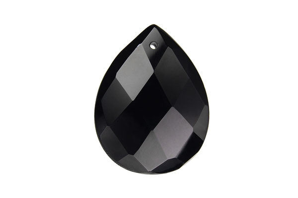 Black Onyx (AAA) Faceted Flat Briolette - 30x40mm - Piece - unbranded Black Onyx pendant for jewelry making