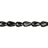 Black Onyx Beads - AAA) Faceted Briolette (Vertical Drilled) - 6x9mm - 16-inch - unbranded beads for jewelry making