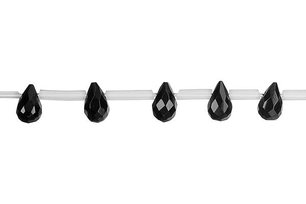 Black Onyx Beads - AAA) Faceted Briolette - 10x14mm - 16-inch - unbranded beads for jewelry making