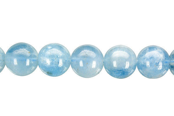 Aquamarine Beads - Round (A) - 12mm - 16-inch - unbranded beads for jewelry making