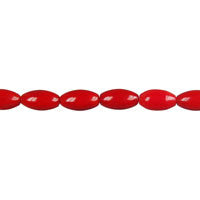 Coral Beads - Red) Rice (AA) - 5x8mm - 16-inch - unbranded beads for jewelry making